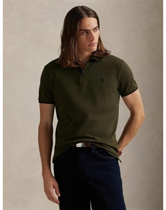Рубашка-поло из стрейчевого пике Custom Slim Fit зеленый Polo ralph lauren