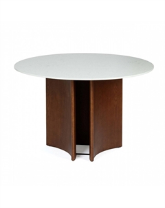 Обеденный стол из шпона ясеня диаметр 120 белый So'home