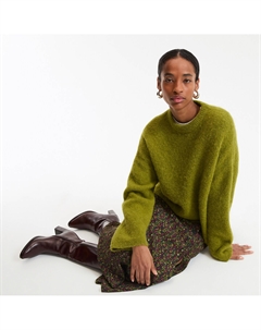 Джемпер из микса альпаки Signature LYNE зеленый La redoute collections