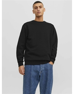 Свитшот с круглым вырезом черный Jack & jones