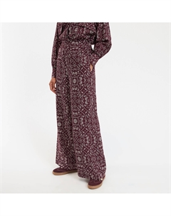 Брюки широкие с высокой талией набивной рисунок красный La redoute collections