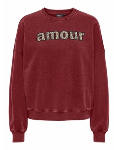 Свитшот с леопардовым рисунком и надписью Amour красный Only