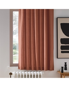 Штора из стиранного льна с потайными клапанами Onega каштановый Laredoute