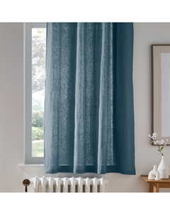 Штора из стиранного льна с люверсами Onega синий Laredoute