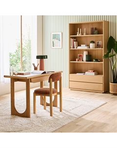 Книжный шкаф с 4 нишами и 2 выдвижными ящиками Norrem каштановый La redoute interieurs