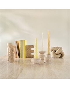 Подсвечник из травертина В85 см Ghama бежевый La redoute interieurs