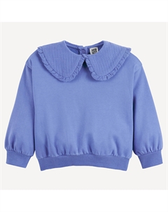 Свитшот с отложным воротником из мольтона синий La redoute collections