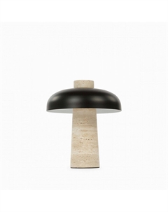 Настольный светильник из камня и металла диаметр 25 черный So'home