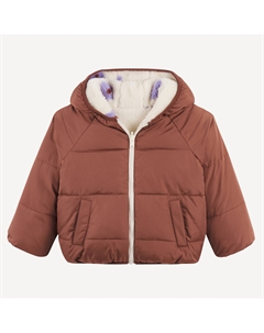 Куртка стеганая утепленная с капюшоном двухсторонняя каштановый La redoute collections