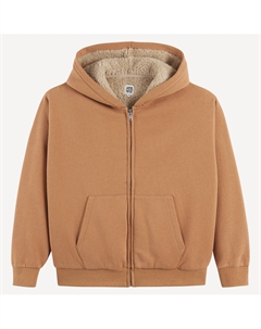 Толстовка на молнии флис с шерповой подкладкой каштановый La redoute collections