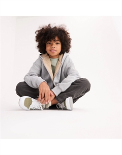 Толстовка на молнии флис с шерповой подкладкой серый La redoute collections