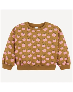 Свитшот с круглым вырезом из мольтона принт яблоки желтый La redoute collections