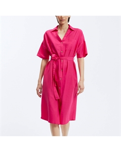 Платье-рубашка с завязками розовый Vero moda