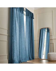 Льняная штора с завязками Colin синий Am.pm.