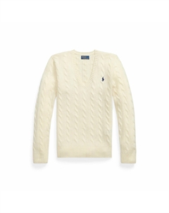 Джемпер с V-образным вырезом из шерсти и кашемира KIMBERLY бежевый Polo ralph lauren