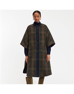 Пальто в стиле кейп в клетку двустороннее синий La redoute collections