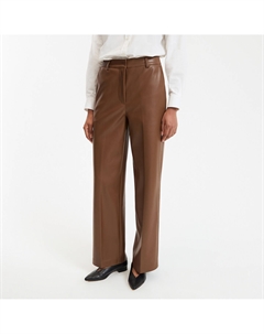 Брюки широкие из искусственной кожи каштановый La redoute collections