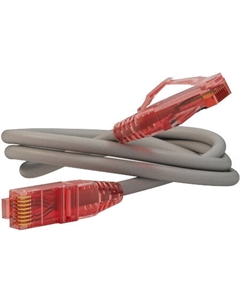 Кабель патч-корд U/UTP 5e кат. 0,3м. PC-LPM-UTP-RJ45-RJ45-C5e-0.3M-LSZH-GY LSZH, 0.3 м, серый Hyperline
