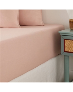 Простыня натяжная из хлопковой фланели клапан 30 см Clara розовый La redoute interieurs