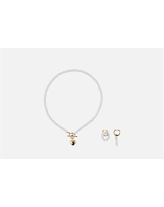 Набор украшений: колье и серьги Из белого агата 3 шт 19.stone