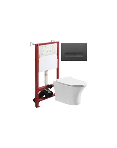 Унитаз с инсталляцией подвесной ORANGE CI01-100W+APB244 Orange