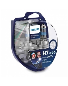 Лампа автомобильная Racing Vision H7 12V 55W PX26d GT200, 2шт, 12972RGTS2 Philips