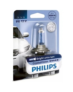 Лампа галогенная Crystal Vision HB4 12V 55W P22d, 1шт, 9006CVB1 Philips