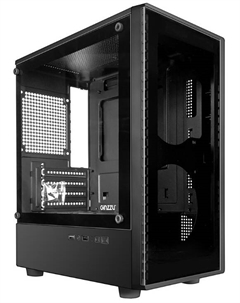 Корпус mATX CL402 без БП, боковая и фронтальная панель из закалённого стекла, USB 2.0, USB 3.0 Ginzzu