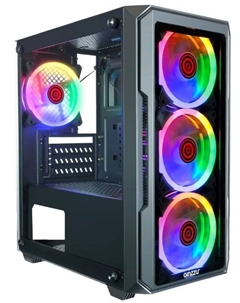 Корпус mATX CL690 без БП, боковая и фронтальная панель из закалённого стекла, 2*USB 2.0, USB 3.0 Ginzzu