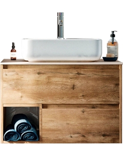 Тумба под раковину Карлстад 75 подвесная цвет Дуб рустикальный Роверелла Stworki