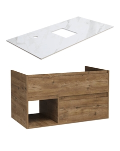 Тумба под раковину Карлстад 90 подвесная цвет Дуб рустикальный Монте тиберио Stworki