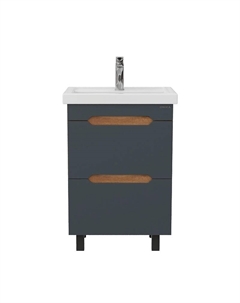 Тумба под раковину Айленд 60 106164 цвет Дуб крафт золотой Графит Onika