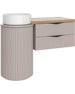 Тумба с раковиной Lotus 107 цвет Бежевый Светлое дерево Stworki