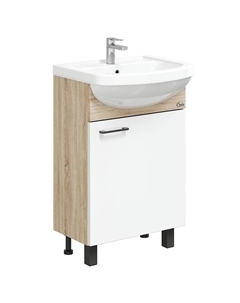 Тумба под раковину Эко 52 R 105208 цвет Дуб сонома Белый Onika