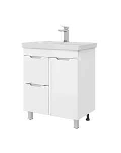 Тумба под раковину Айленд 70 107062 с бельевой корзиной цвет Белый Onika