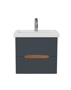 Тумба под раковину Айленд 50 105041 подвесная цвет Дуб крафт золотой Графит Onika