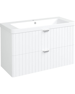 Тумба с раковиной Ларвик 105 подвесная цвет Белый матовый Stworki