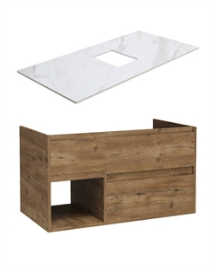 Тумба под раковину Карлстад 90 подвесная цвет Дуб рустикальный Монте тиберио Stworki