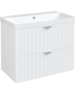 Тумба с раковиной Ларвик 80 подвесная цвет Белый матовый Stworki