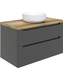 Тумба под раковину Берген 100 подвесная цвет Серый Светлое дерево Stworki
