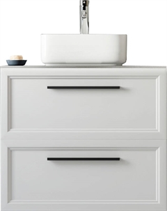 Тумба под раковину Эстерсунд 75 подвесная цвет Белый матовый Простоун беж Stworki
