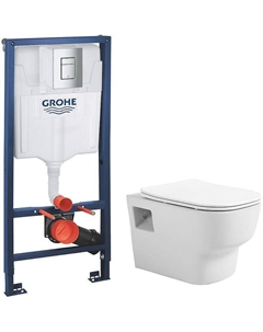 Комплект унитаза Tradition 1000090 с инсталляцией Grohe Rapid SL 38772001 с сиденьем Микролифт и клавишей смыва цвет Хром Avimano