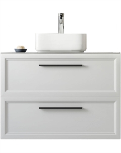 Тумба под раковину Эстерсунд 90 подвесная цвет Белый матовый Простоун беж Stworki