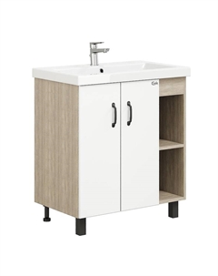 Тумба под раковину Тимбер 70 107056 цвет Дуб сонома Белый матовый Onika
