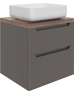 Тумба под раковину Берген 60 подвесная цвет Серый Темное дерево Stworki