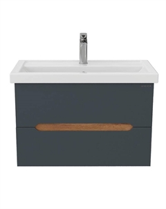 Тумба под раковину Айленд 80 108064 подвесная цвет Дуб крафт золотой Графит Onika