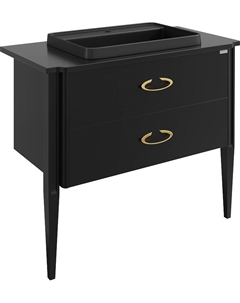 Тумба с раковиной Luna 100 цвет Черный матовый Stworki