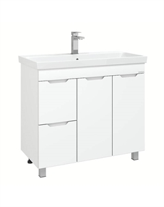 Тумба под раковину Айленд 90 109030 с бельевой корзиной цвет Белый Onika