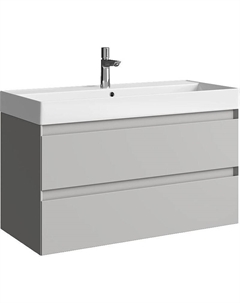 Тумба под раковину Geometria 100 GE01102ST подвесная Серый туман Aqwella