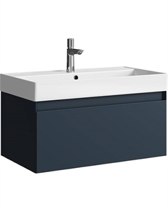 Тумба под раковину Geometria 80 GE01081GRM подвесная Серая матовая Aqwella